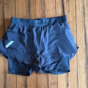 Dahlie Black Layered Running Shorts